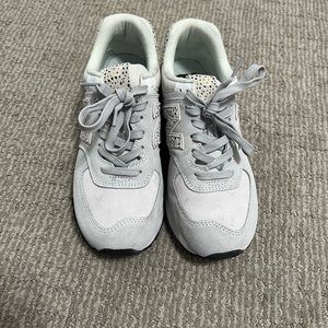 New balance 574 animal sneakers in white and leopard